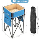 2 Pieces Folding Camping Tables with Large Capacity Storage Sink for Picnic by LJGDeals