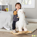 JOON Lola Shaggy Hair Ride-On Llama Rocking Horse With Sound Effects, White