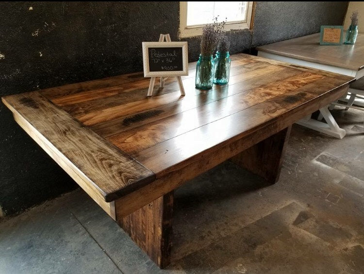 Pedestal Farmhouse Dining Table