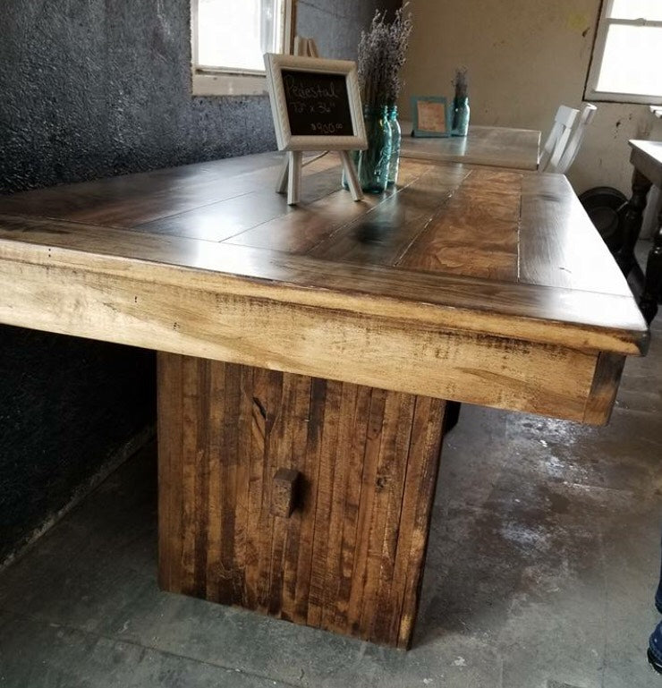 Pedestal Farmhouse Dining Table