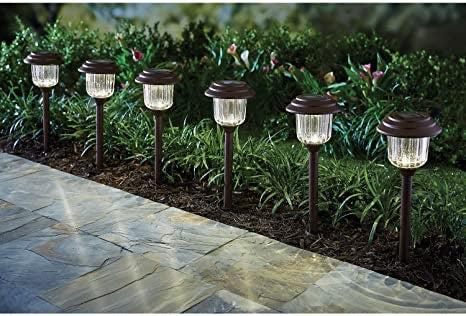 Member's Mark Solar LED Pathway Lights, Oil-Rubbed Glass And Metal(8 Pack)