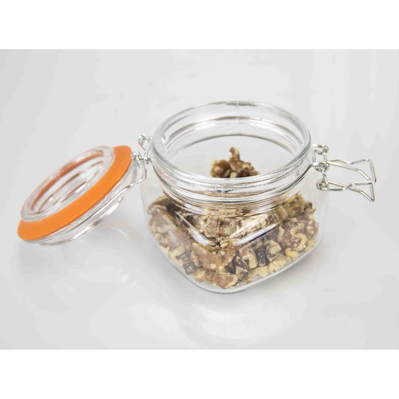 Home Basics 4 Piece, Clear Glass Canister Set with Hermetic Lids