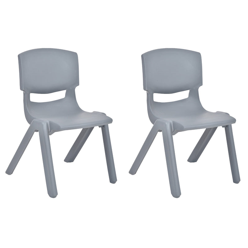 JOON Stackable Plastic Kids Learning Chairs, Dark Gray, 20.5x12.75X11 Inches, 2-Pack (Pack of 2)