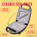 PREMIUS Ceramic Non-Stick Mini Snack Sandwich Maker, 5x4.4 Inch Mold