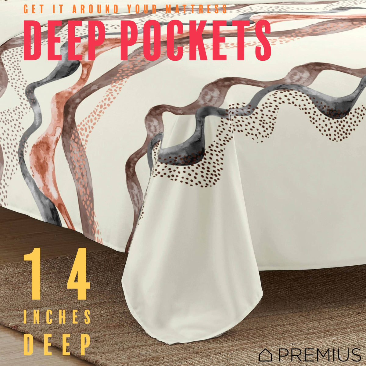 PREMIUS Zoey Soft Wrinkle-Free Microfiber Sheet Set, Beige, photo 5 of 28