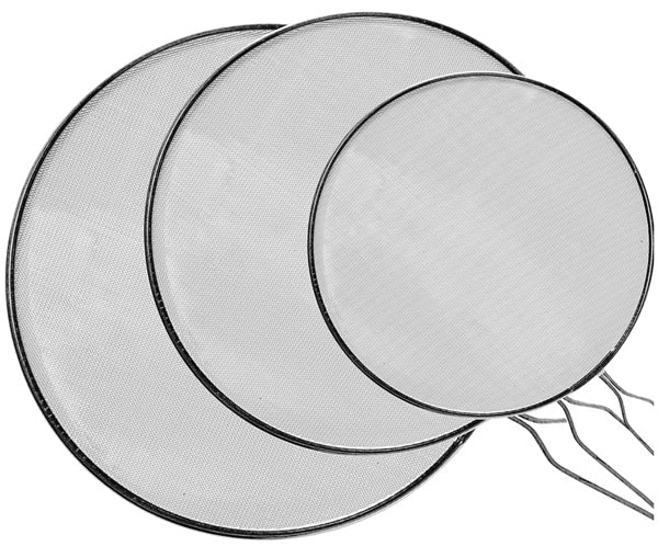 Home Basics 3 Piece Finely Netted Mesh Splatter Screen Set, White