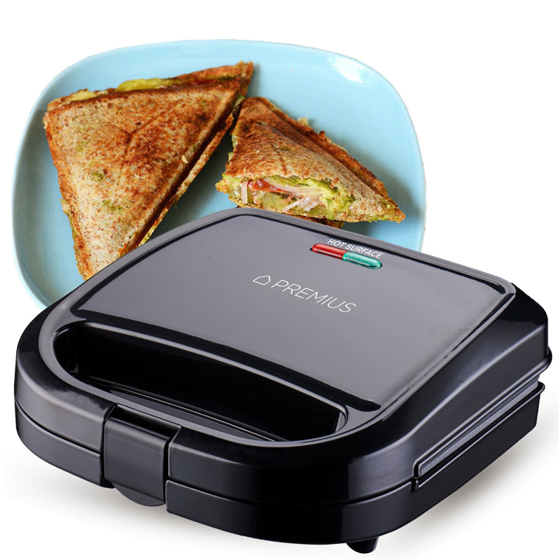 PREMIUS Ceramic Non-Stick Double Slice Sandwich Maker, 8.25x4.75 Inch Mold