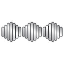 Gatsby Sonic Wave 3-Piece Plastic Wall Decor Mirror Set, 10 Inches, 30 Inches Total