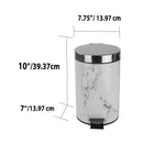 Home Basics Faux Marble Waste Bin, White-Gray, 3 Liters