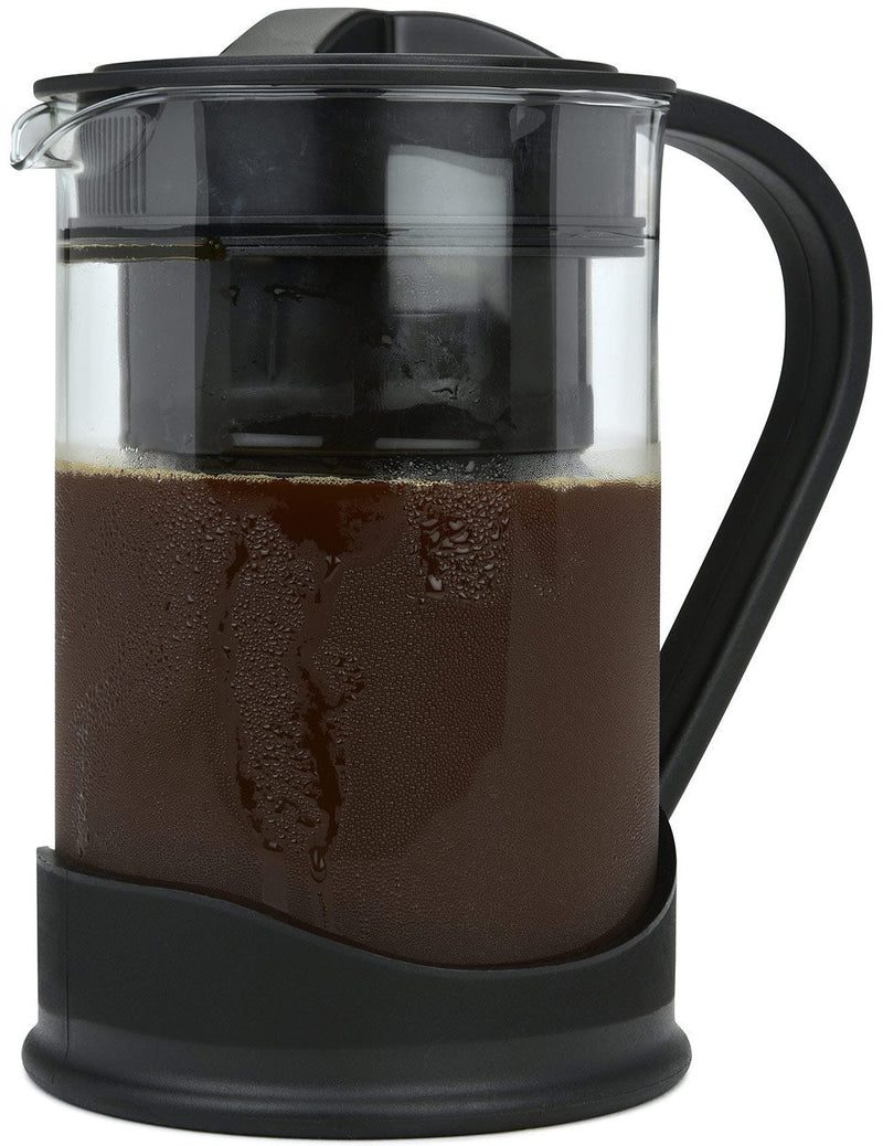 Spigo Cold Brew Coffee Maker with Borosilicate Glass Pitcher, Black, 1 Liter, 8x5 Inches