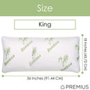 PREMIUS Bamboo Memory Foam Pillow, King, 18x36 Inches