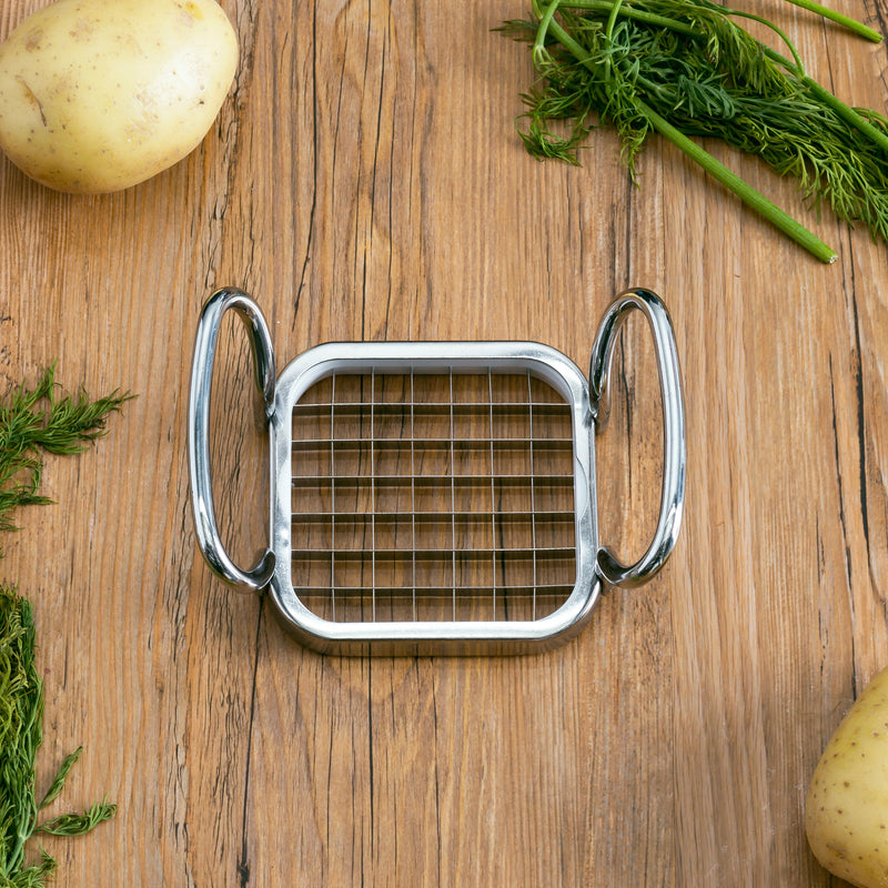 Home Basics Stainless Steel French Fry Cutter, Silver, 5x2.5 Inches