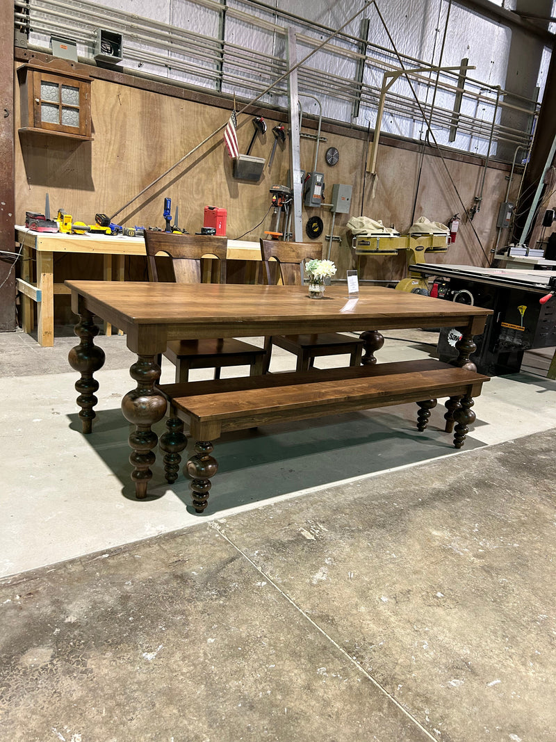 Massive Modern Spindle Leg Style Dining Table