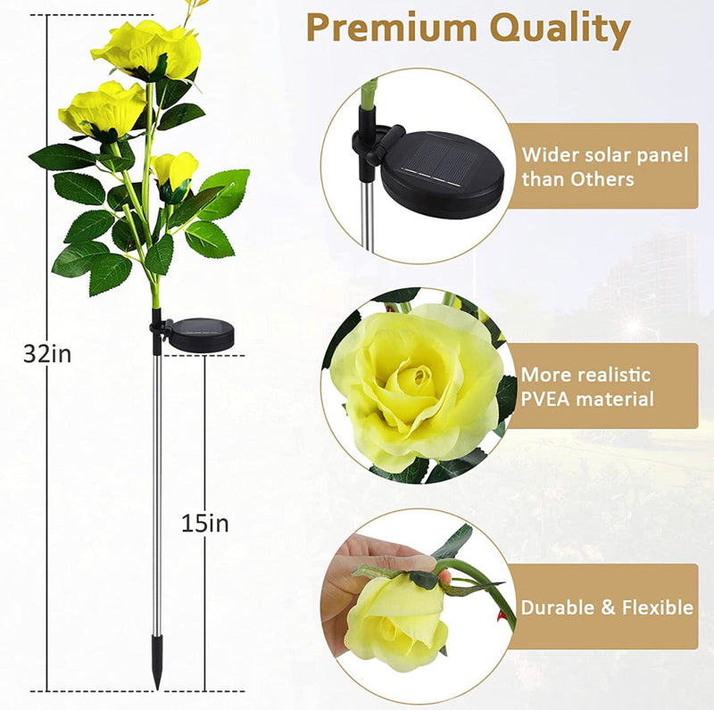 Solar LED Rose Flower Light (2 Pack)