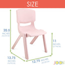 JOON Stackable Plastic Kids Learning Chairs, Blush, 20.5x12.75X11 Inches, 2-Pack (Pack of 2)