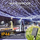 165Ft Solar String Lights White Wire Outdoor,500 LED Christmas Lights with 8 Modes and Timer, Remote Control