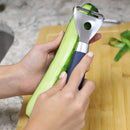 Home Basics Meridian Stainless Steel Horizontal Vegetable Peeler, Indigo