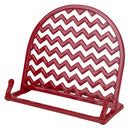 Home Basics Cast Iron Chevron Design Cookbook Stand, Red, 10.5x5.5x9 Inches