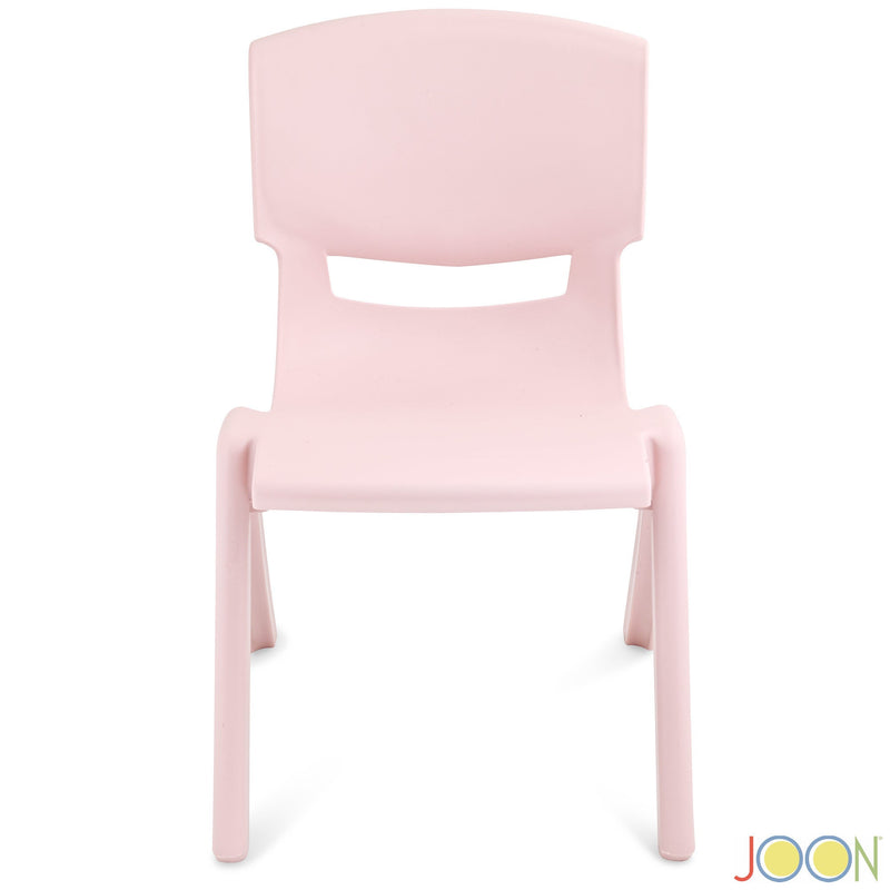 JOON Stackable Plastic Kids Learning Chairs, Blush, 20.5x12.75X11 Inches, 2-Pack (Pack of 2)