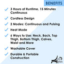 Just Relax Cordless Shiatsu Shoulder and Neck Massager With Heat, Gray