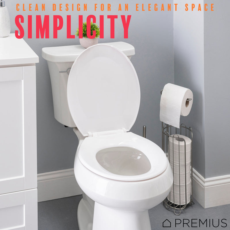 PREMIUS Beveled Plastic Toilet Seat, Standard Round, 17 Inches