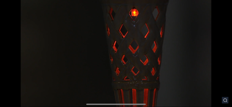 2 Pack Energizer LED Ceramic Solar Tiki Torch Lights Flickering  Lights Color:WHITE