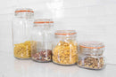Home Basics 4 Piece, Clear Glass Canister Set with Hermetic Lids