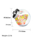 Home Basics Medium 57.48 oz. Round Glass Medium Candy Storage Jar with Stainless Steel Top, Clear