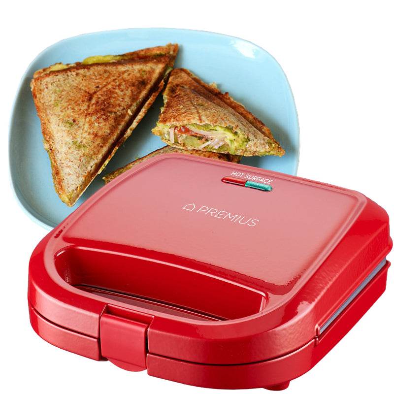 PREMIUS Ceramic Non-Stick Double Slice Sandwich Maker, 8.25x4.75 Inch Mold