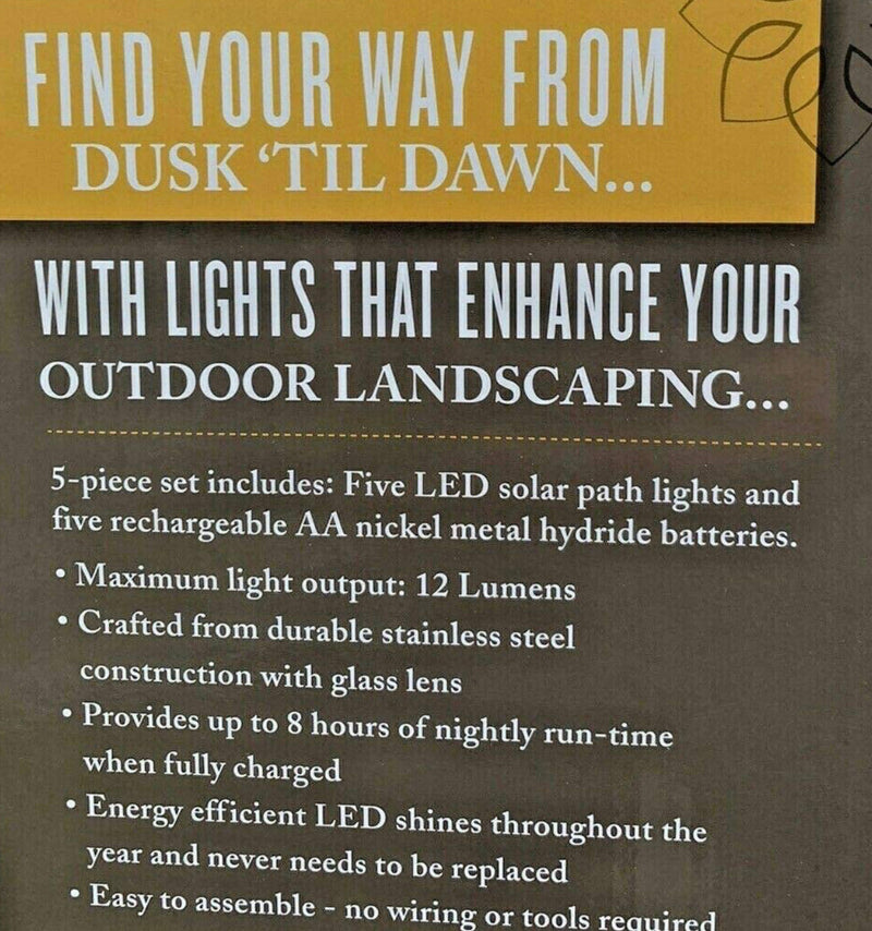 Member's Mark Solar LED Pathway Lights, Oil-Rubbed Glass And Metal(8 Pack)