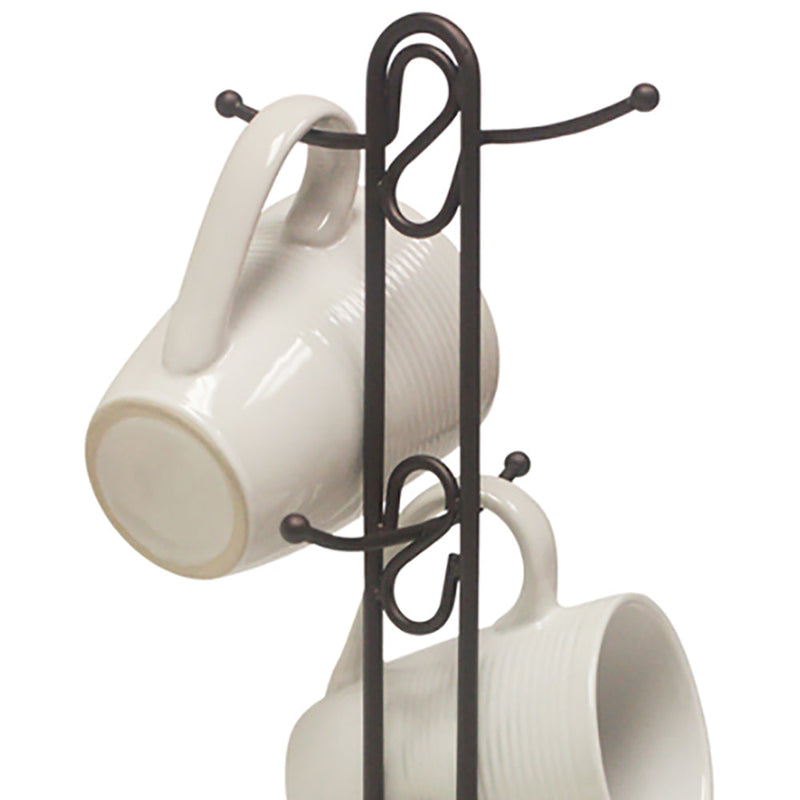 Home Basics Scroll Collection Mug Tree Holder, Rustic Bronze