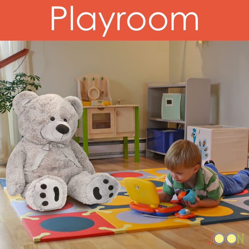 JOON Huge Teddy Bear With Ribbon, Light Gray, photo 5 of 8