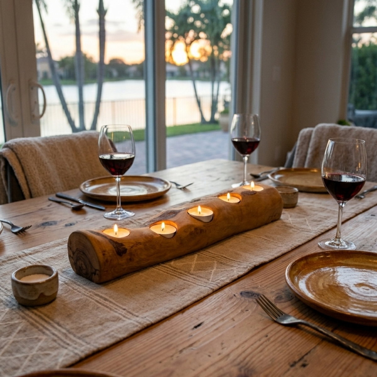 Olive Wood Candle Holder, photo 2 of 10