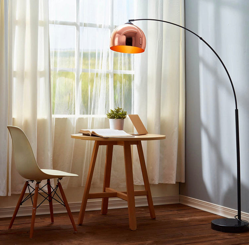 Over The Couch Arc Floor Lamp with Globe Shade, Matches Your Living Room Decor - Standing Light Tall (4-Colors)
