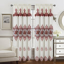 Caroline Floral Macramé Rod Pocket Window Panel With Attached Valance, 55x84 Inches