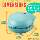 PREMIUS Ceramic Non-Stick Mini Snack Waffle Maker, 4 Inch Mold