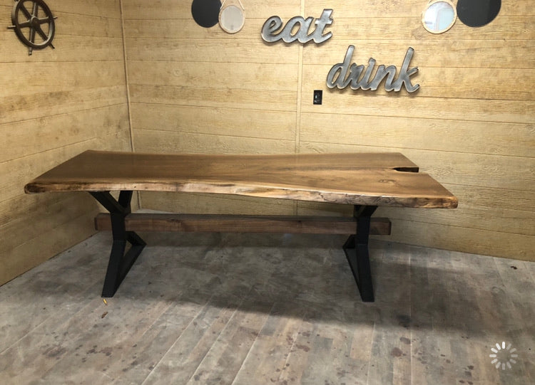 Metal X Beam Dining Table