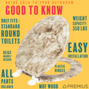 PREMIUS Wood Toilet Seat, Beige Marble, Standard Round, 17 Inches