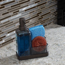 Home Basics Plastic Soap Dispenser with Sponge and Compartment, Bronze, 13.5 Ounces