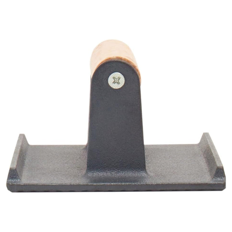 Home Basics Cast Iron Grill Press with Wood Handle, Bacon Press, Black