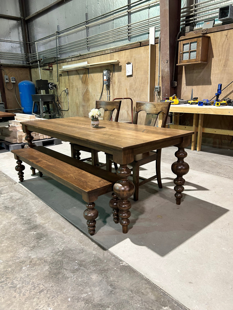 Massive Modern Spindle Leg Style Dining Table