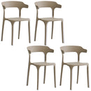 Just Relax Jasper Poolside Plastic Stacking Dining Chairs, Indoor-Outdoor, 4-Pack