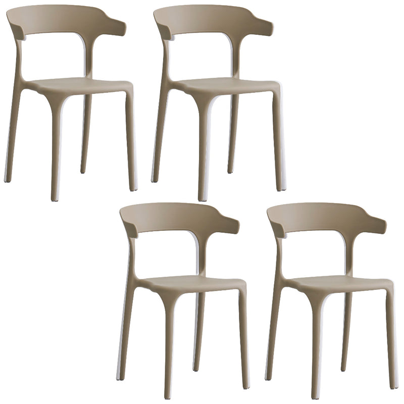 Just Relax Jasper Poolside Plastic Stacking Dining Chairs, Indoor-Outdoor, 4-Pack