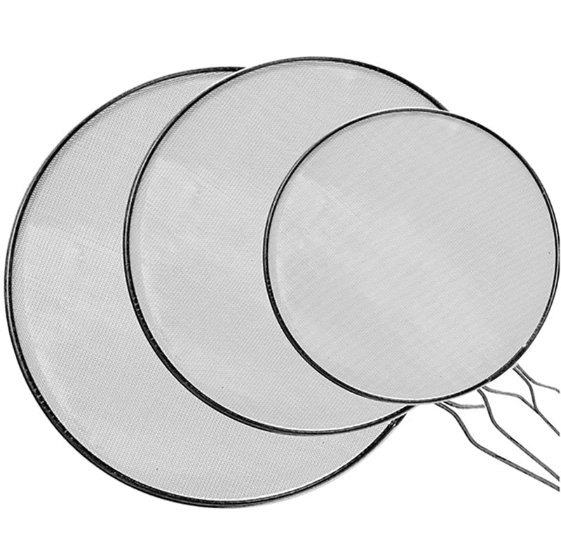 Home Basics 3 Piece Finely Netted Mesh Splatter Screen Set, White