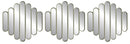 Gatsby Sonic Wave 3-Piece Plastic Wall Decor Mirror Set, 10 Inches, 30 Inches Total