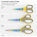 ARTEZA Titanium-Coated Stainless Steel Fabric Scissors, Set of 3 – 7, 8.25, and 9 Inches