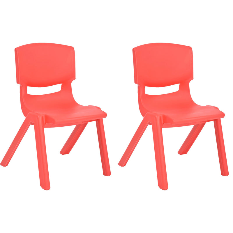 JOON Stackable Plastic Kids Learning Chairs, Red, 20.5x12.75x11 Inches, 2-Pack (Pack of 2)