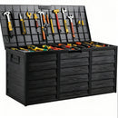 75 Gallon Heavy-Duty Outdoor Deck Box – Waterproof Patio Storage Box with Hinged Lid, Lockable & Easy Assembly by 2Dropme