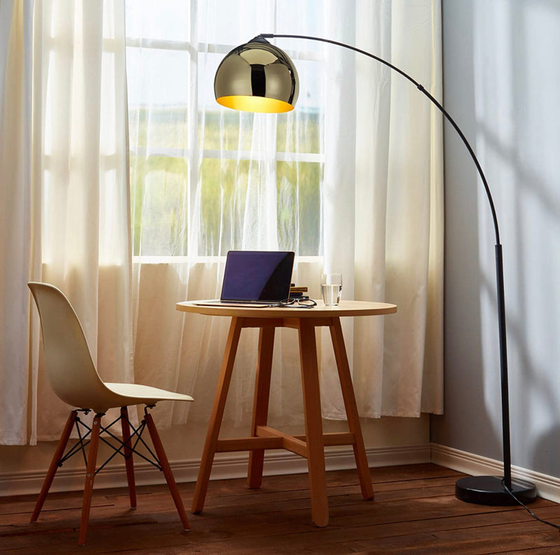 Over The Couch Arc Floor Lamp with Globe Shade, Matches Your Living Room Decor - Standing Light Tall (4-Colors)