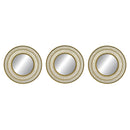 PREMIUS 3 Piece Plastic Mesh Circle Wall Decor Mirror Set, Gold, 10 Inches